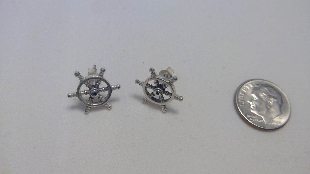 Ship's Wheel Post Earrings