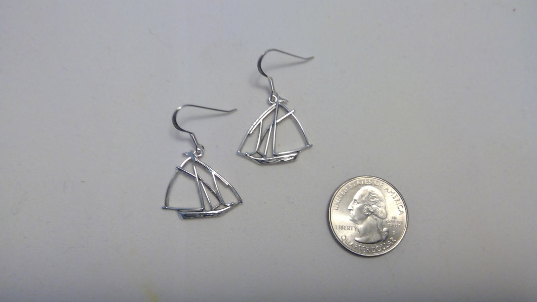 Schooner Outline Wire Earrings