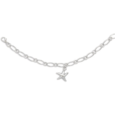 Sterling Silver Starfish Charm Bracelet