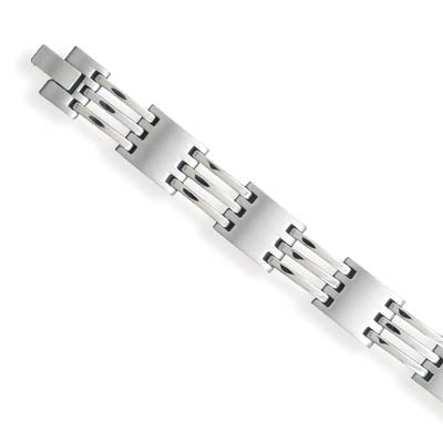 Men's Stainless Steel Open & Solid Link Bracelet