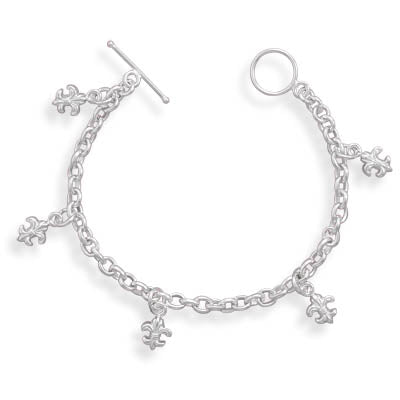 Child's Sterling Silver Fleur-de-Lis Charm Bracelet