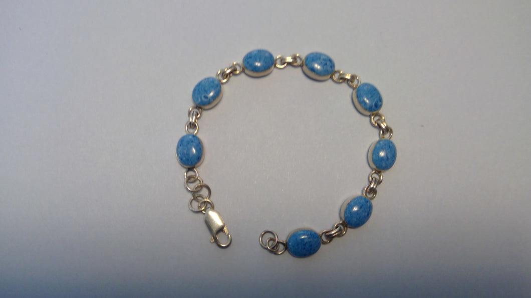 Sterling Silver & Blue Denim Stone Bracelet