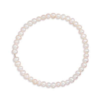 White Cultured Freshwater Pearl Stretch Bracelet