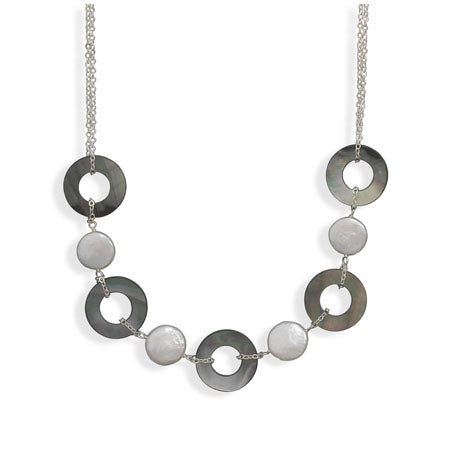 Coin Pearl & Shell Donut Necklace