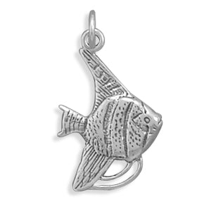 Oxidized Sterling Silver Angelfish Charm