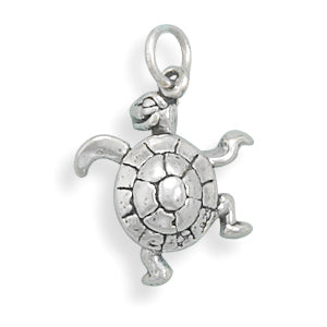 Sterling Silver Small Dancing Turtle Charm