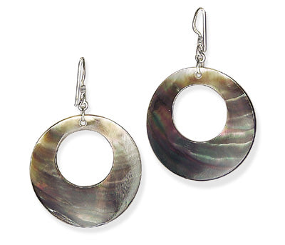 Round Cut Out Shell Earrings