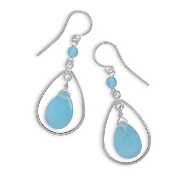 Blue Quartz Pear-shaped Drop Earrings