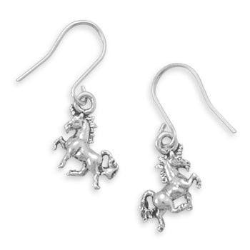 Child's Prancing Unicorn Sterling Silver Earrings