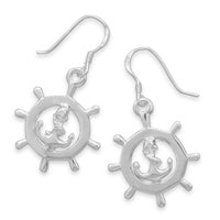 Ship's Wheel Sterling Silver Earrings