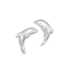 Sterling Silver Small Dolphin Studs