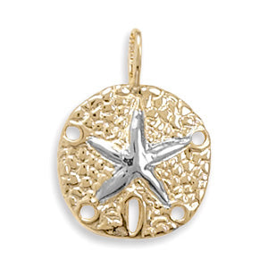 Diamond Cut 14 kt GP Sand Dollar Pendant