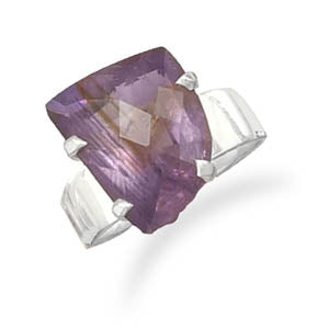 Free Form Faceted Amethyst Ring