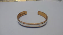 Load image into Gallery viewer, Men&#39;s Stripe w/ Dots Cuff Bracelet with &quot;Carpe Diem&quot;
