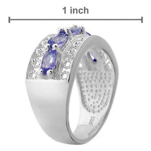 Load image into Gallery viewer, Five Stone Oval Lavender Tanzanite Sterling Silver Ring

