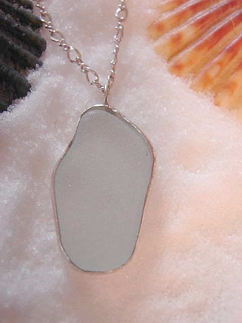 Ice Blue Sea Glass in Sterling Silver Bezel