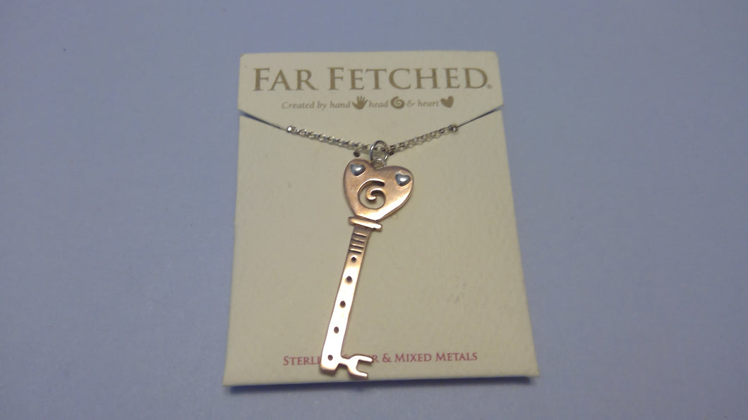 Heart with Swirl Key Necklace