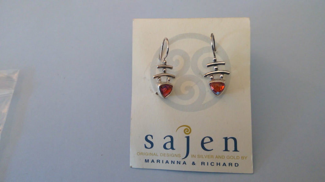 Sunset Quartz Trillion Set Earrings