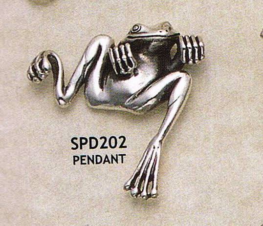 Hanging Sterling Silver Frog Pendant