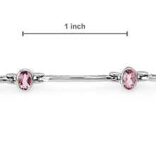 Load image into Gallery viewer, Five Stone Oval Amethyst Sterling Silver Bracelet

