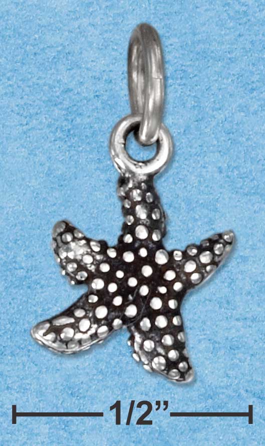 Antiqued Silver Textured Starfish Charm