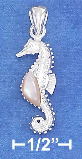 Seahorse with Pink Mother of Pearl Pendant