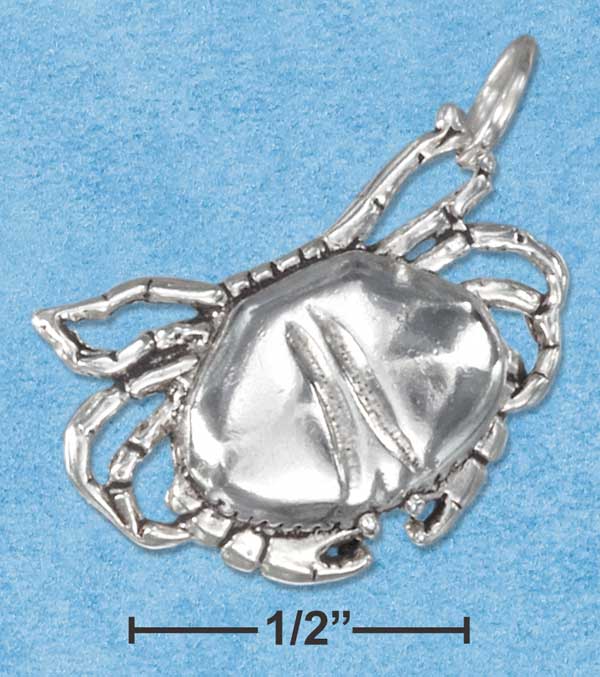 Antiqued 3D Crab Charm