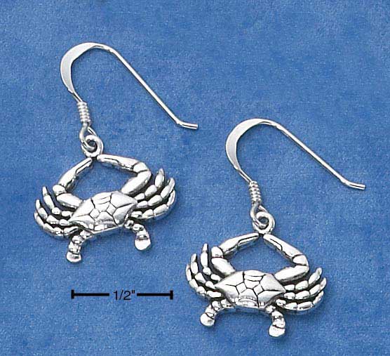 Dangling Crab Sterling Silver Earrings