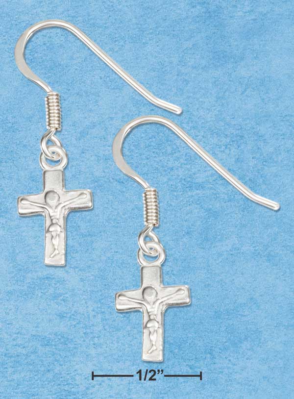 Tiny Dangling Crucifix Earrings