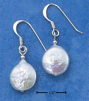 Fresh Water Coin Pearl Earrings