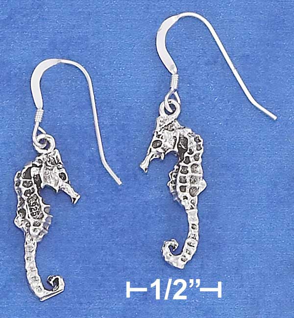 Antiqued Silver Seahorse Earrings