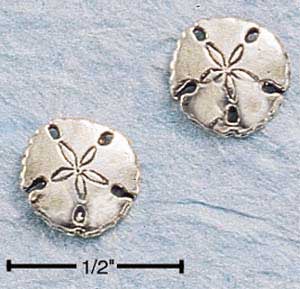 Mini Antiqued Sand Dollar Post Earrings