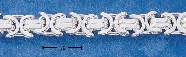 Flat Byzantine 6mm Sterling Silver Chain Bracelet