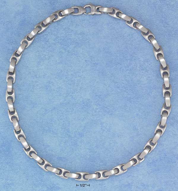 Men's Brushed & Polished Link Necklace