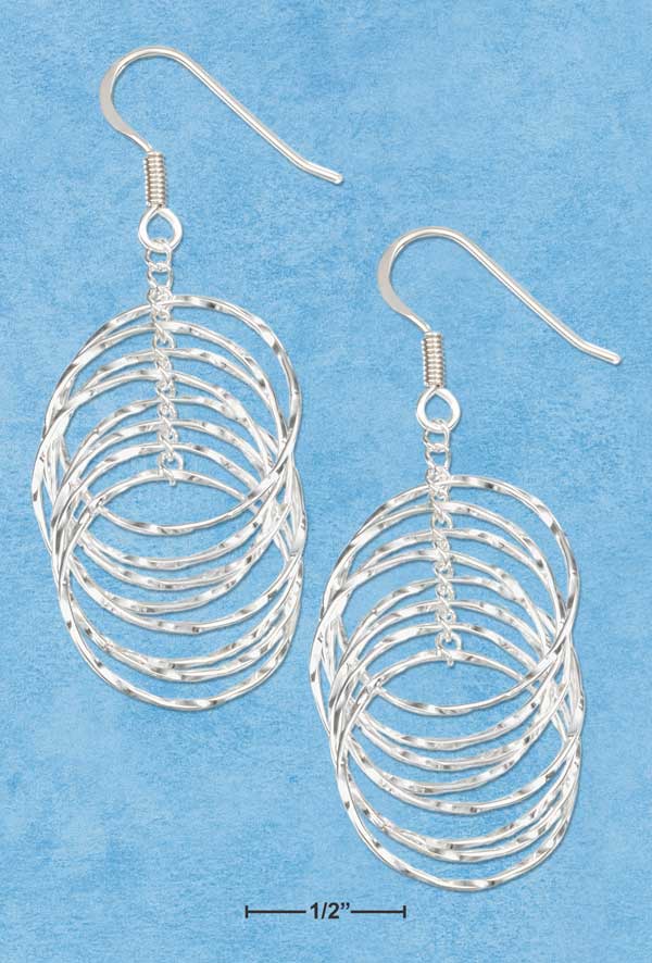 Sterling Silver Multi Circle Spinner Earrings