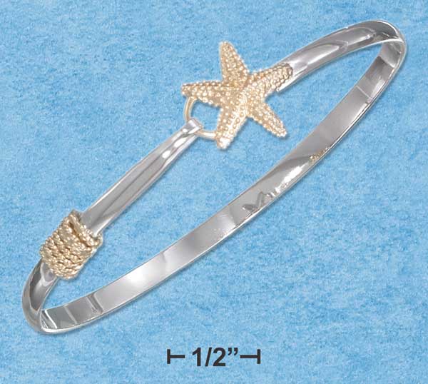 Sterling Silver with 14kt GP Starfish Bangle Bracelet