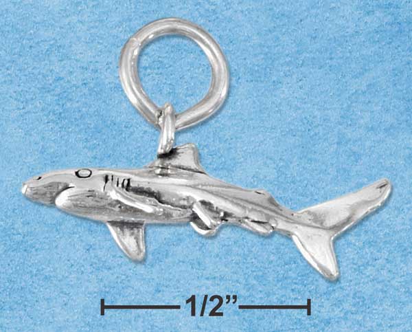 3D Shark Sterling Silver Charm