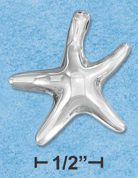 High Polish Silver Starfish Pendant