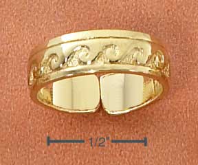 Gold Wave Design Toe Ring