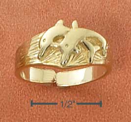 Gold Dolphins Toe Ring