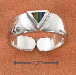 Rainbow Enamel Triangle Toe Ring