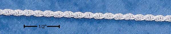 Sterling Silver 2mm Solid Diamond-Cut Rope Chain